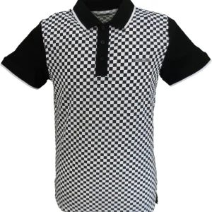 Lambretta Mens Black/White Checkerboard Polo Shirts