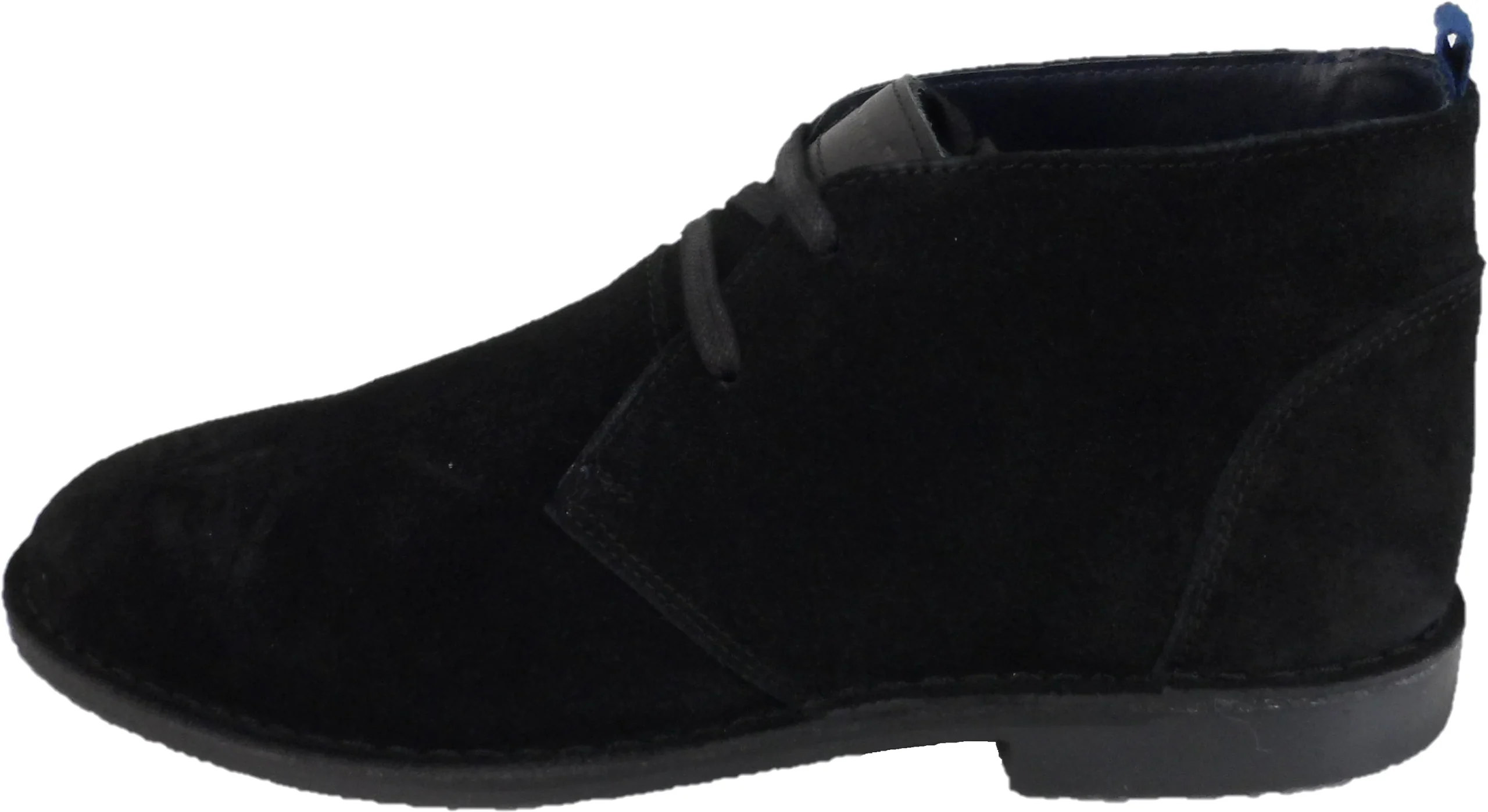 Roamers Black 2 Eyelet Retro Real Suede Desert Boots - immagine 3