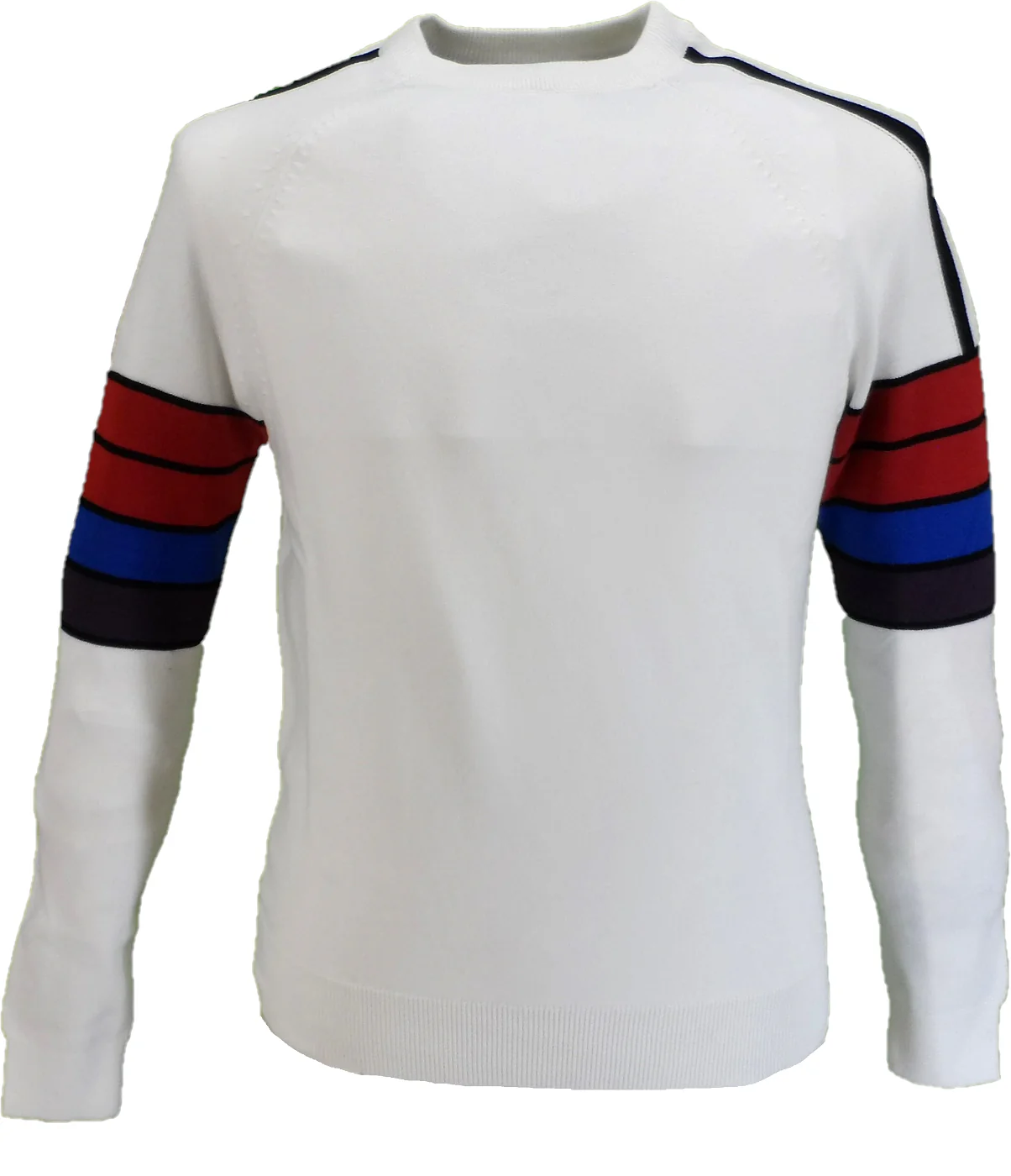 Ska & Soul Ecru 'Beetlebum' Stripe Sleeve Jumper - immagine 2