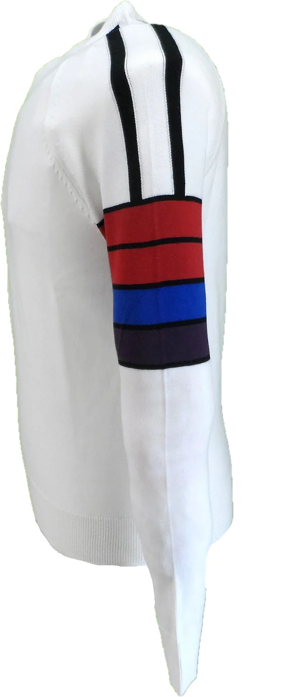 Ska & Soul Ecru 'Beetlebum' Stripe Sleeve Jumper - immagine 3