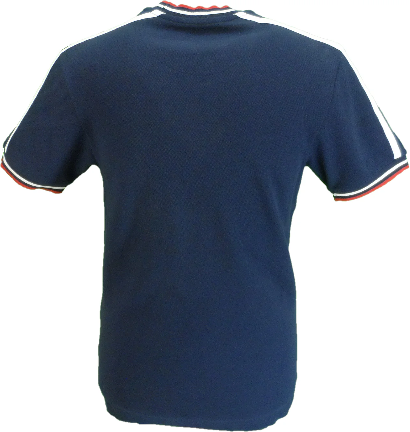 Trojan Mens Navy Blue Tipped Pique T Shirt - immagine 4