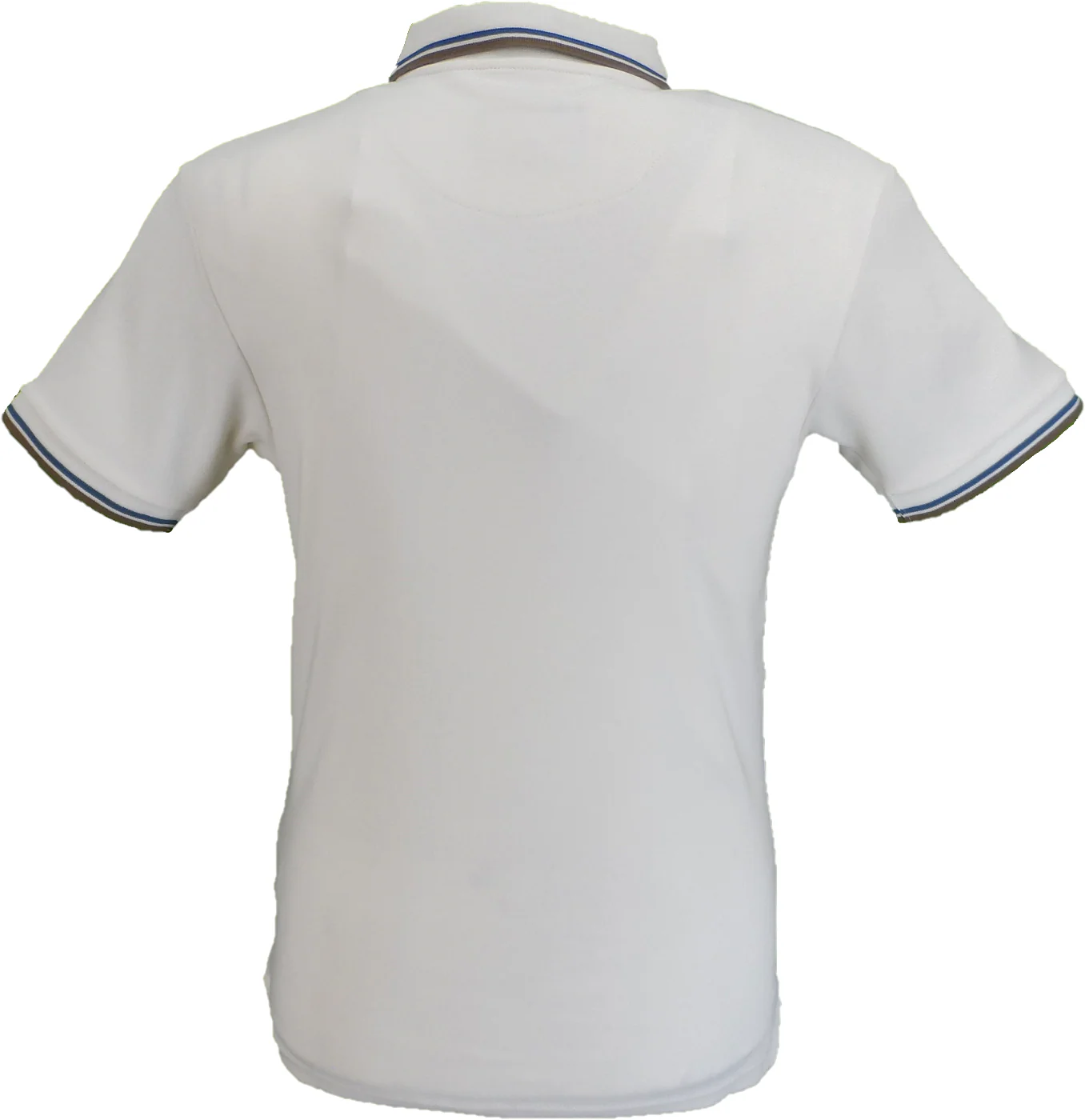 Trojan Mens Ecru Diamond Jacquard Panel Polo Shirt - immagine 3