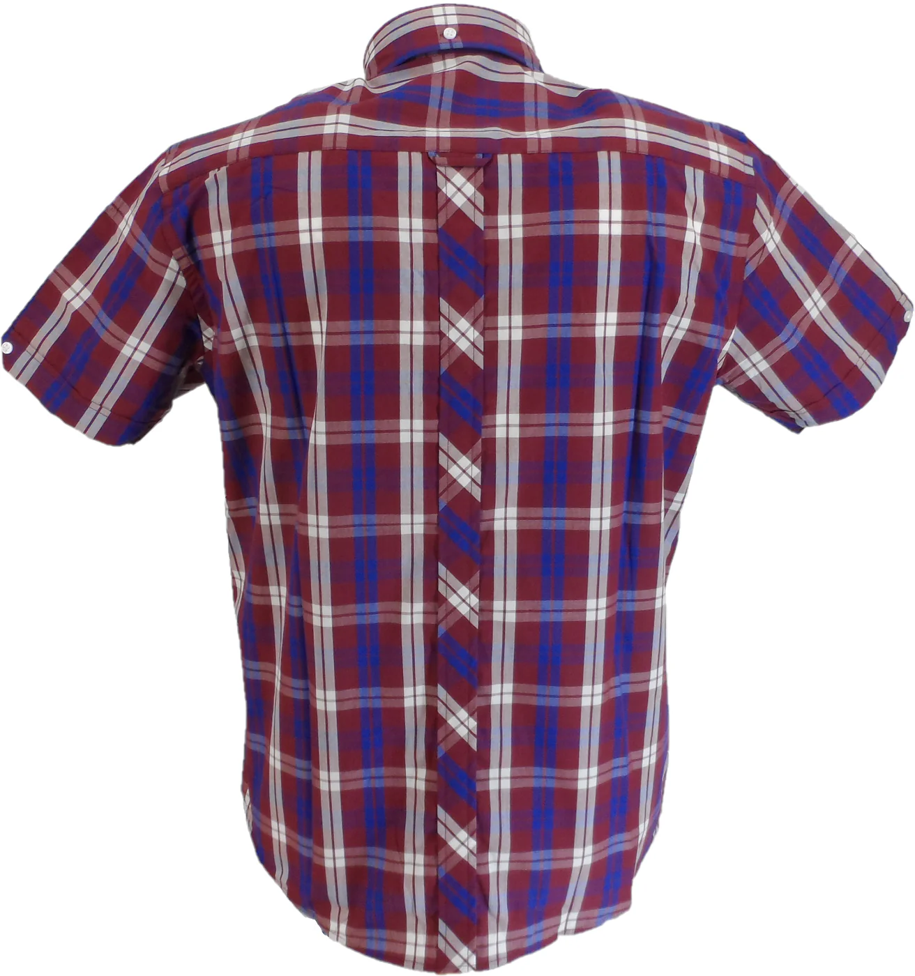 Trojan Mens Port Red Multi Check Short Sleeved Shirts and Pocket Square - immagine 3