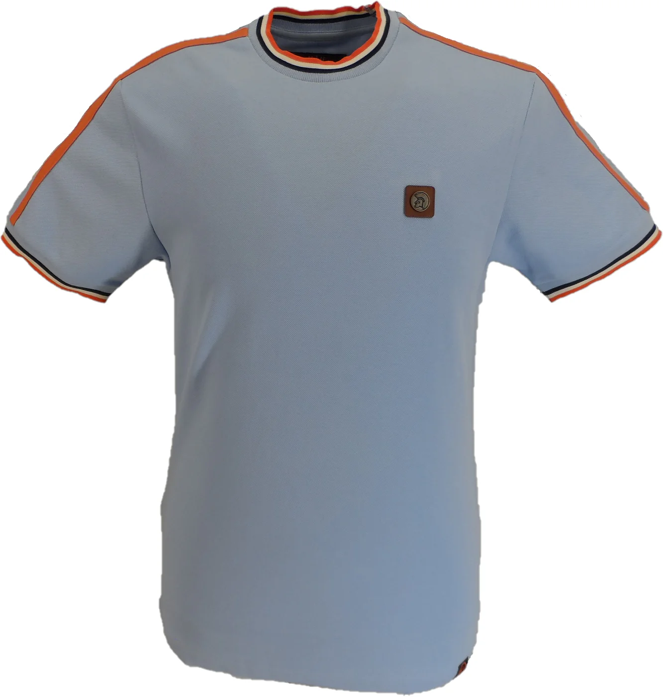 Trojan Mens Powder Blue Tipped Pique T Shirt - immagine 2