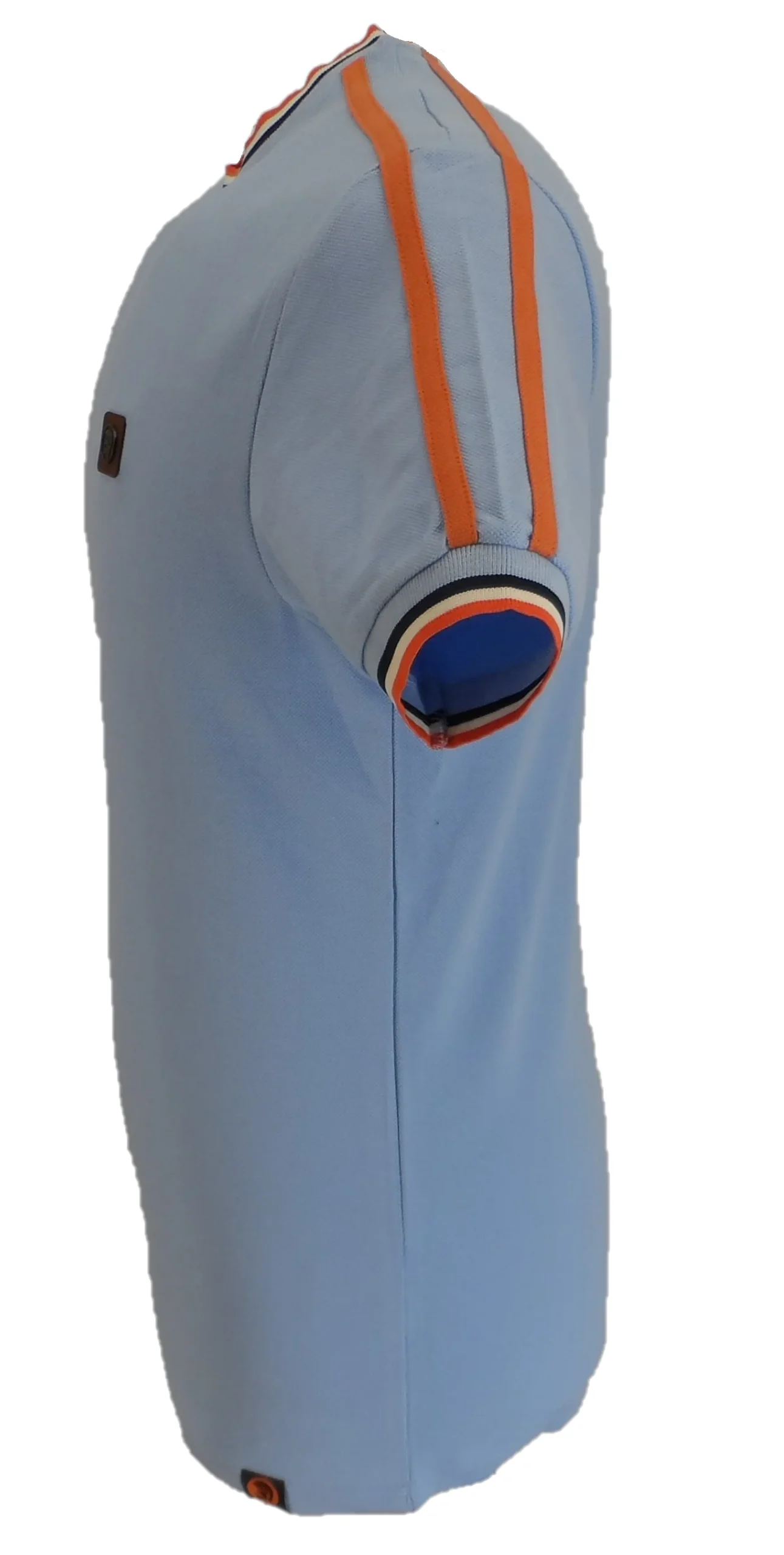 Trojan Mens Powder Blue Tipped Pique T Shirt - immagine 3