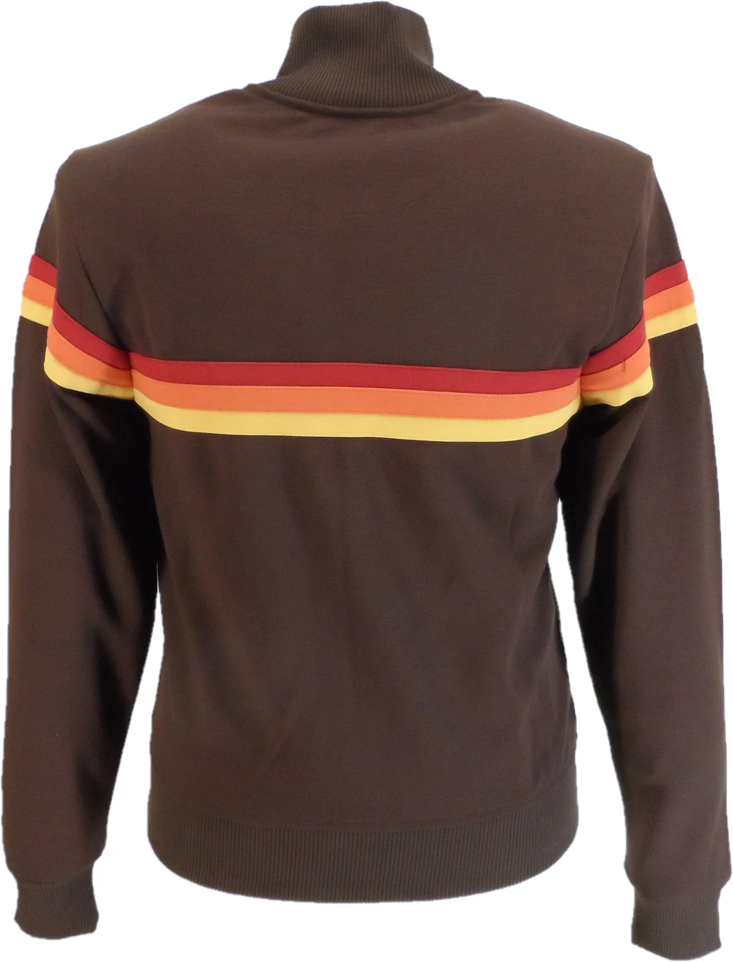 Trojan Mens Chocolate Brown Retro Stripe Retro Track Tops - immagine 4