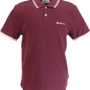 Ben Sherman Men's Aubergine Signature 100% Cotton Polo Shirt