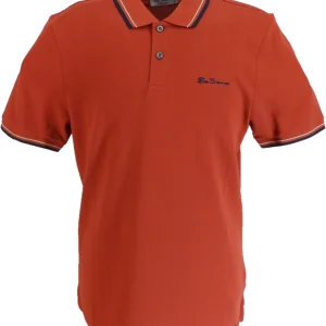 Ben Sherman Men's Jester Red Signature 100% Cotton Polo Shirt