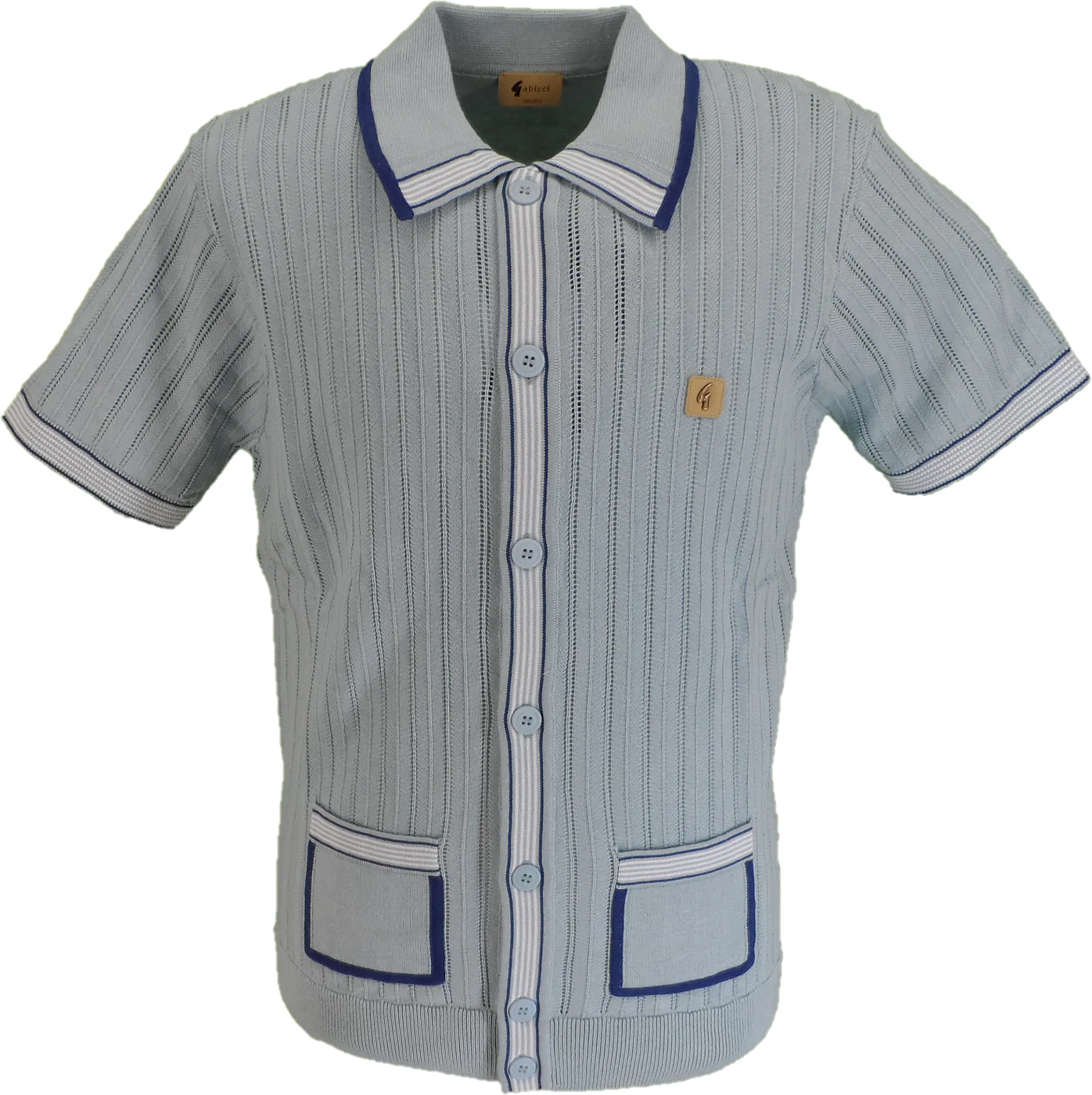 Gabicci Mens Mint Blue Carter Short Sleeve Cardigan - immagine 2