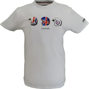 Lambretta Mens White Helmet Retro T Shirt