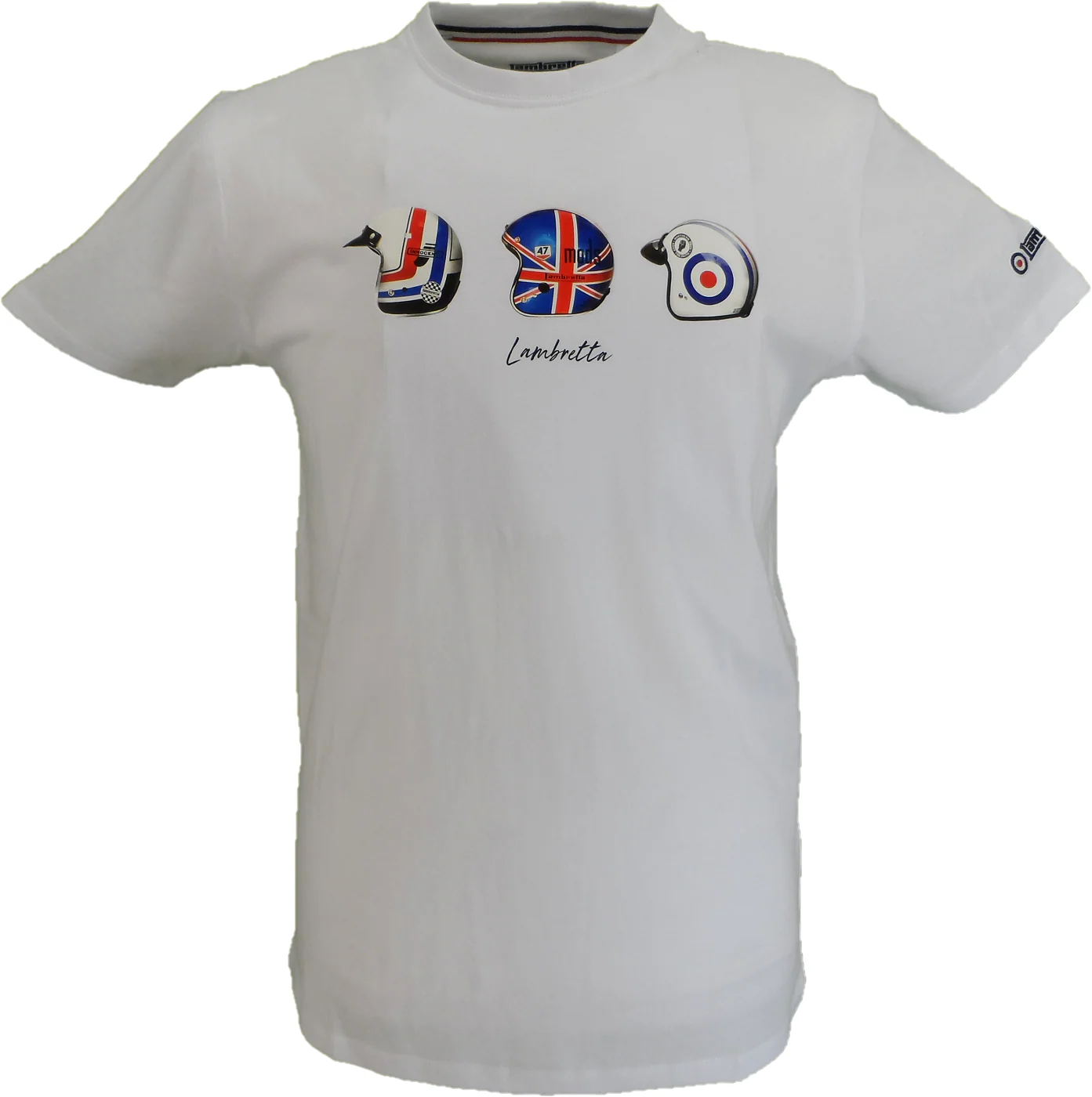 Lambretta Mens White Helmet Retro T Shirt