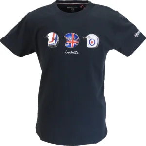 Lambretta Mens Navy Blue Helmet Retro T Shirt