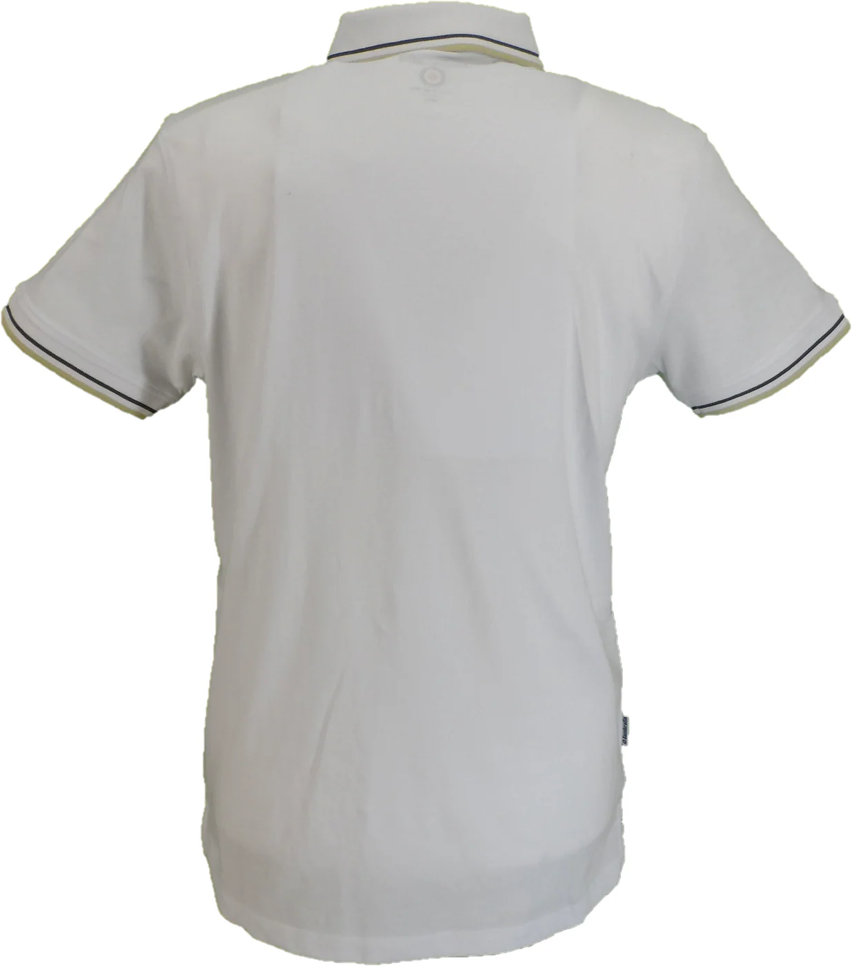 Lambretta Mens White Houndstooth Print Cotton Polo Shirts - immagine 3