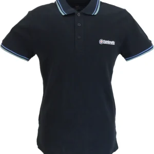 Lambretta Men`s Navy Blue Tipped Tipped 100% Cotton Polo Shirts