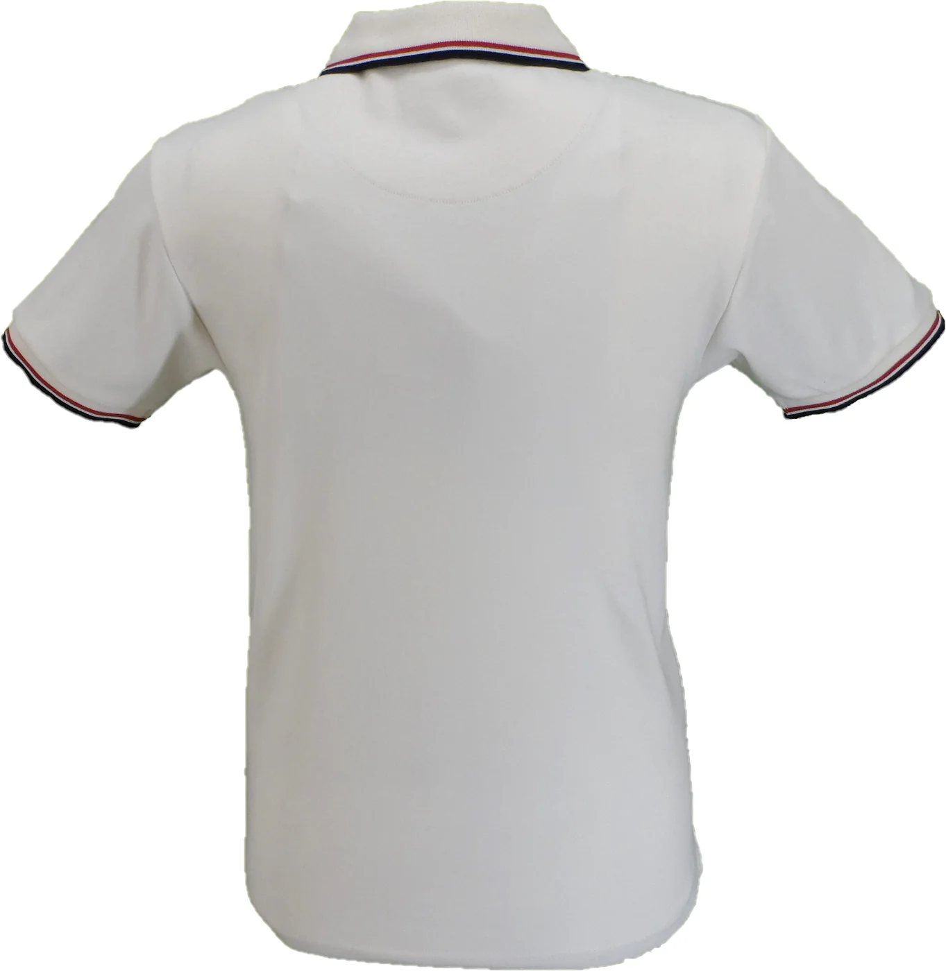 Trojan Mens Ecru Diamond Jacquard Panel Polo Shirt - immagine 3