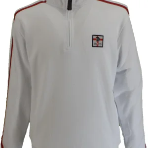 Trojan Mens White Quarter Zip St George Sweat Top