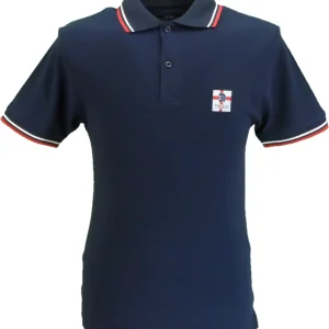Trojan Mens Navy Blue St George Badge Twin Tipped Polo Shirt