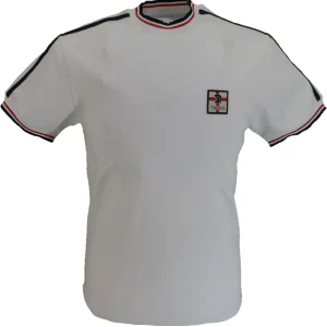 Trojan Mens White St George Badge Tipped Pique T Shirt