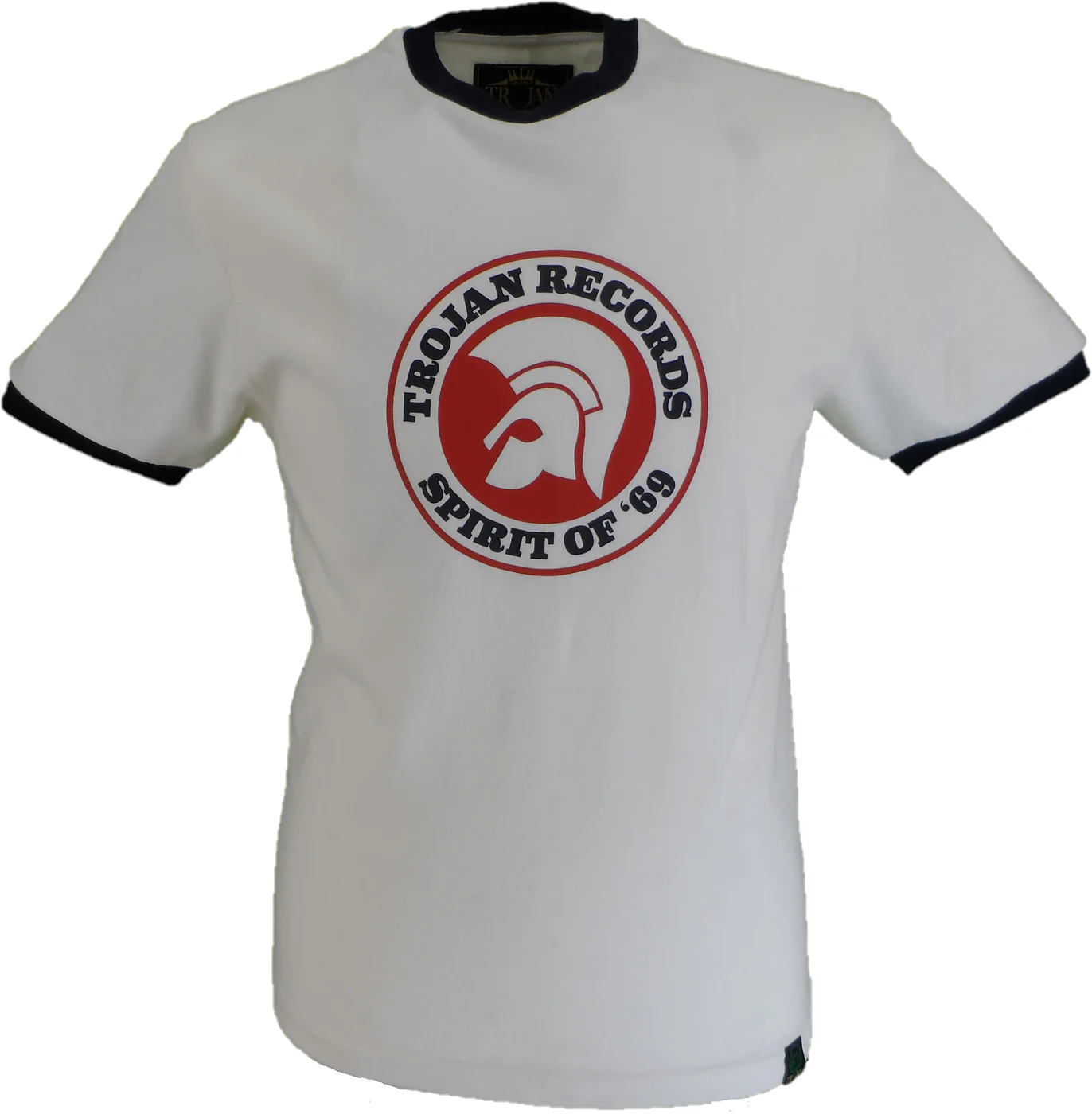 Trojan Mens Ecru Spirit of 69 100% Cotton Peach T-Shirt - immagine 2