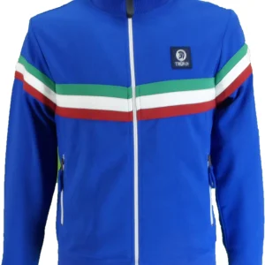 Trojan Mens Cobalt Blue Retro Stripe Track Top Track Tops