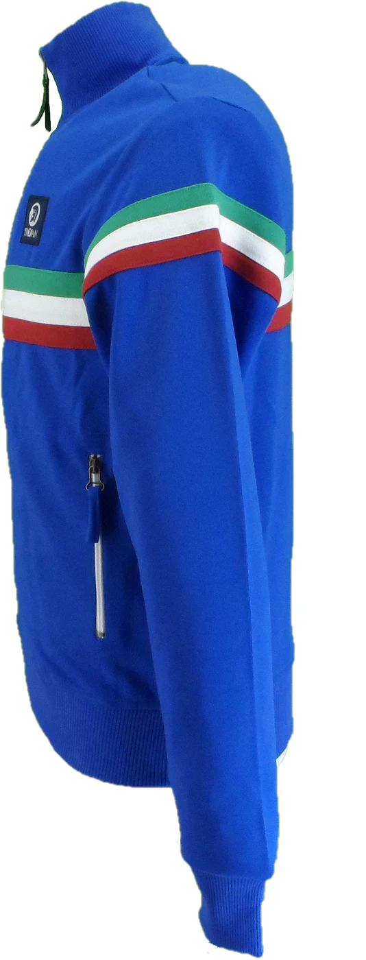 Trojan Mens Cobalt Blue Retro Stripe Track Top Track Tops - immagine 4