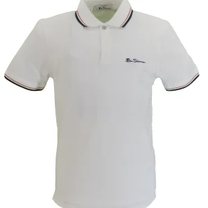 Ben Sherman Men's White Signature 100% Cotton Polo Shirt