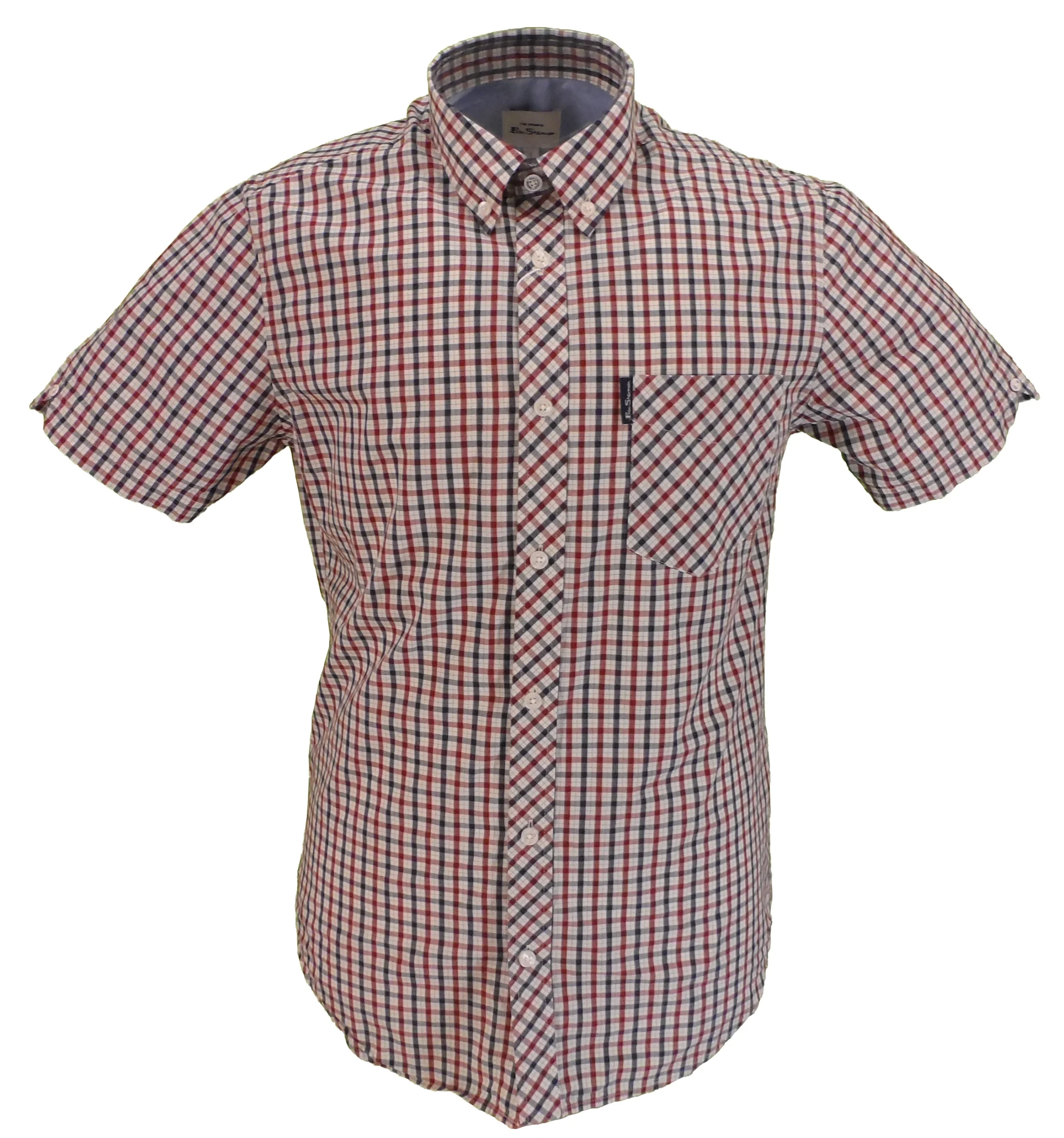 Ben Sherman Mens Red Signature House Check Short Sleeved Shirts … - immagine 2