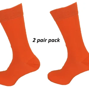 Mens 2 Pair Pack Orange Retro Socks