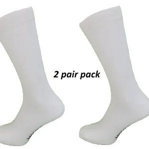 Mens 2 Pair Pack White Retro Socks