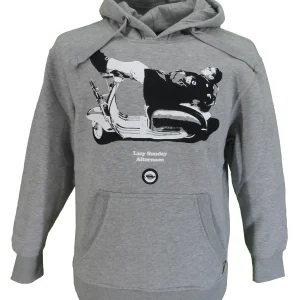 Stomp Mens Grey Lazy Sunday Retro Hoodies