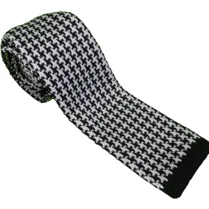 Mazeys Mens Dogtooth Retro Mod Square End Knitted Tie