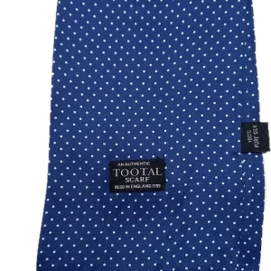 Tootal Vintage Blue/White Pindot 100% Silk Scarf
