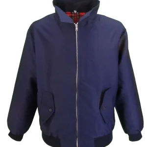 Navy Harrington Jacket - Men's Retro Mod Classic Navy Harrington