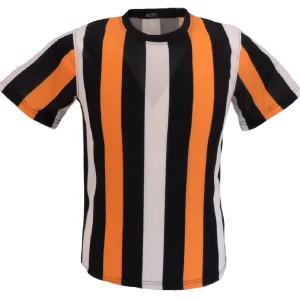 Mens Orange Vertical Striped Mod T Shirts