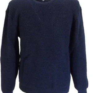 Mens Navy Blue Waffle Jumper