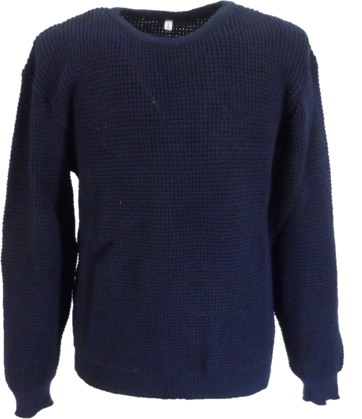 Mens Navy Blue Waffle Jumper - immagine 2