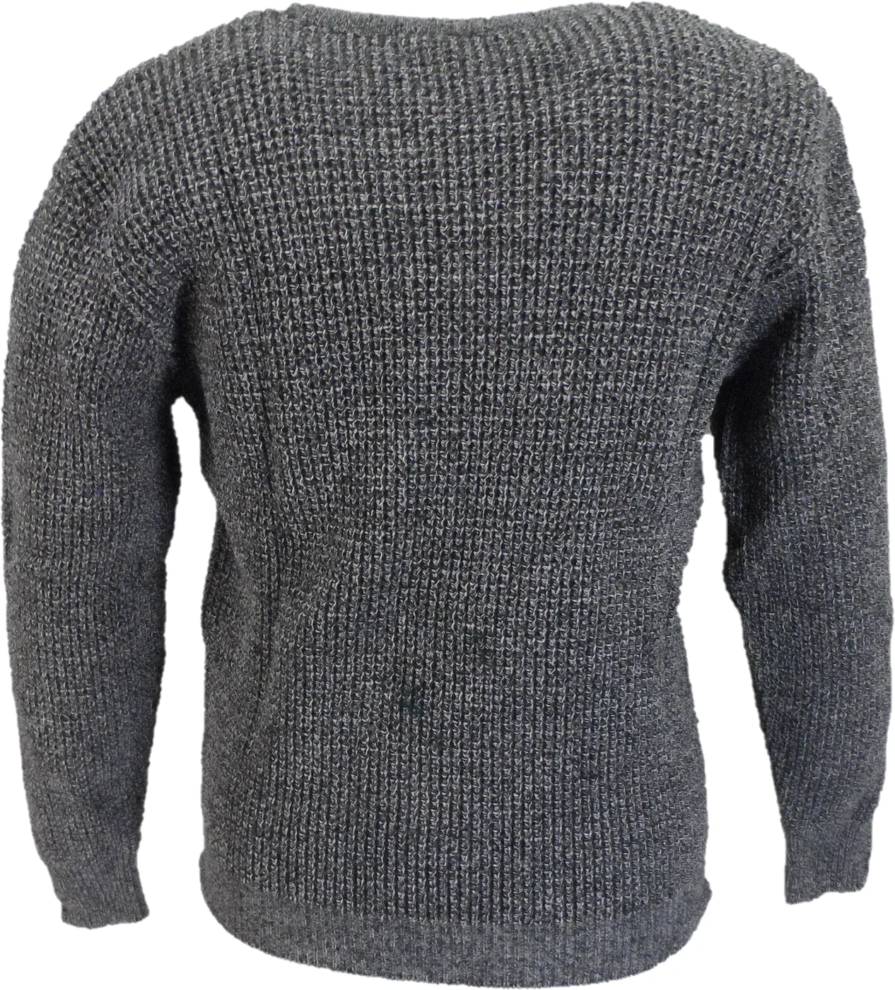 Mens Marl Grey Waffle Jumper - immagine 3