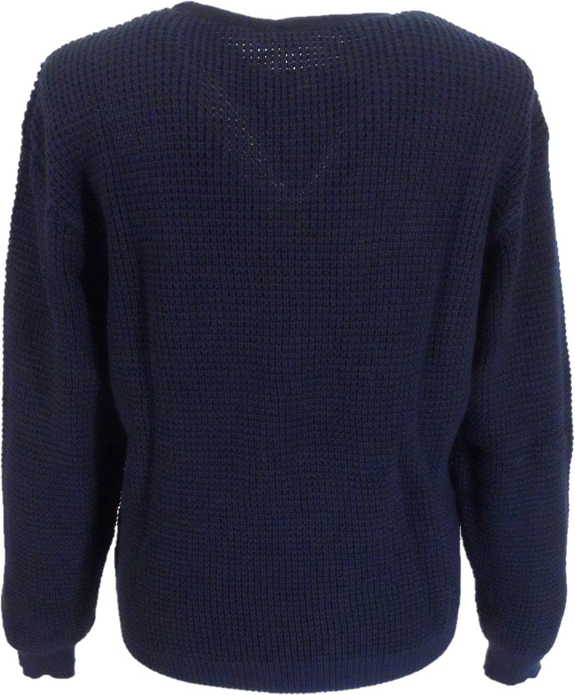 Mens Navy Blue Waffle Jumper - immagine 3