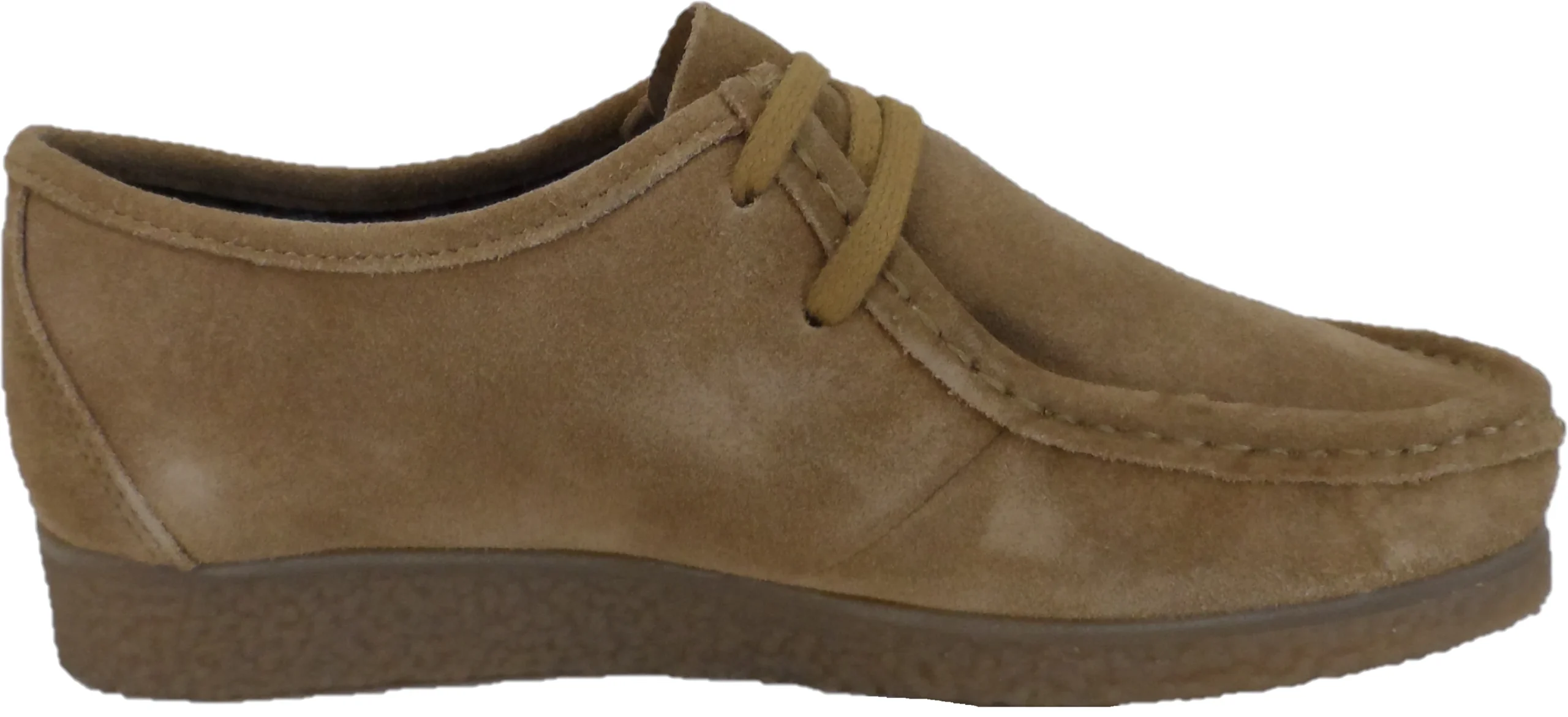 Roamers Mens Retro Camel Brown Walibee Style Real Suede Shoes - immagine 5