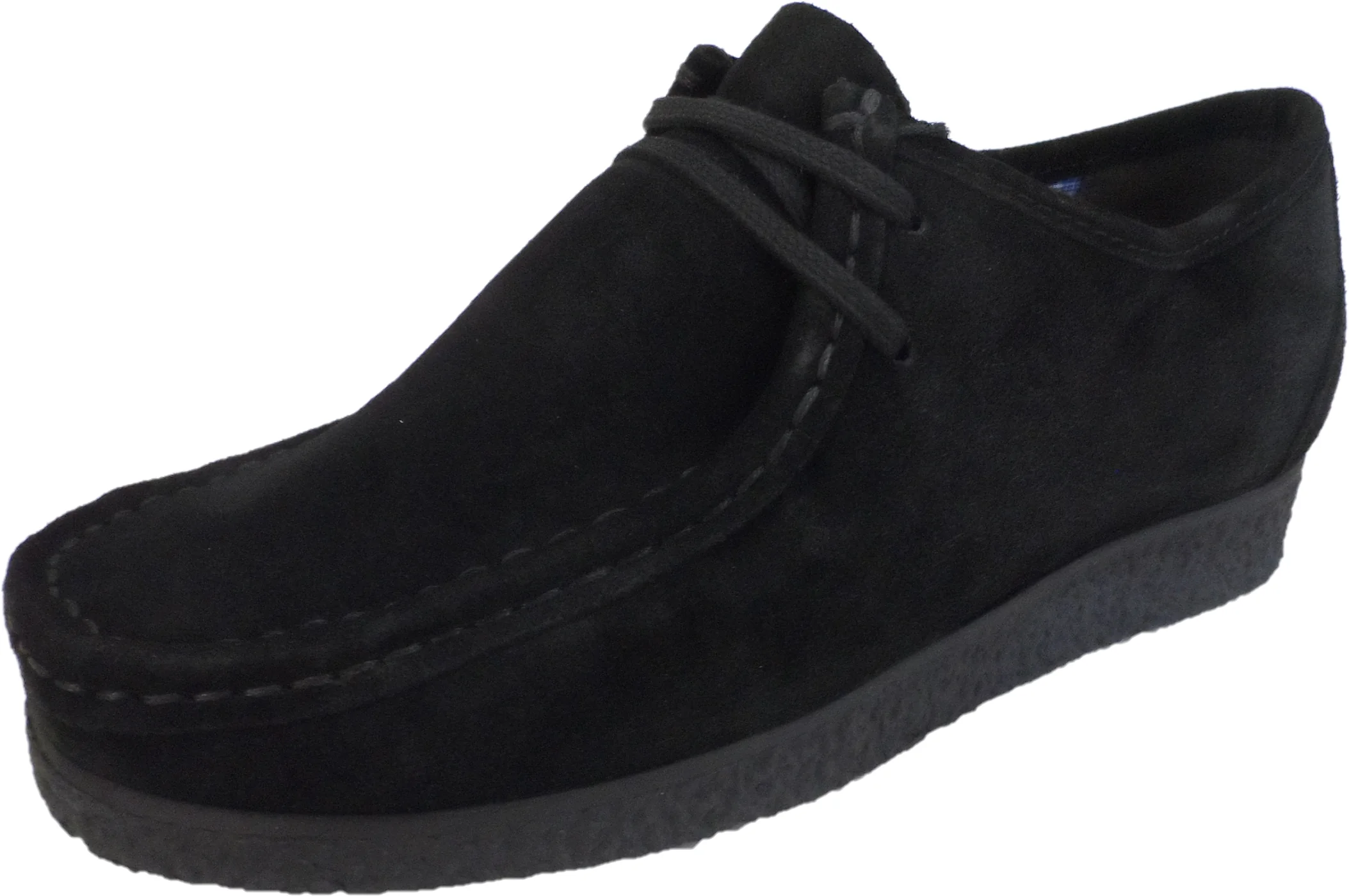 Roamers Mens Retro Black Walibee Style Real Suede Shoes - immagine 2