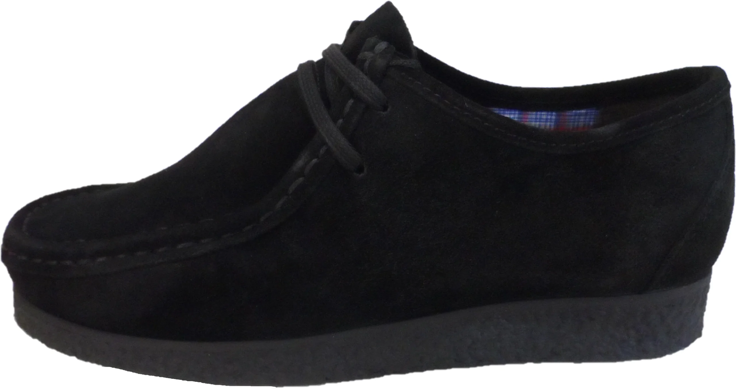 Roamers Mens Retro Black Walibee Style Real Suede Shoes - immagine 3