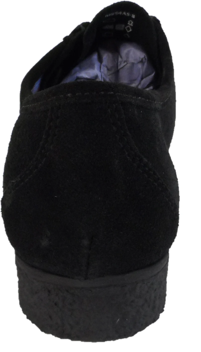 Roamers Mens Retro Black Walibee Style Real Suede Shoes - immagine 4