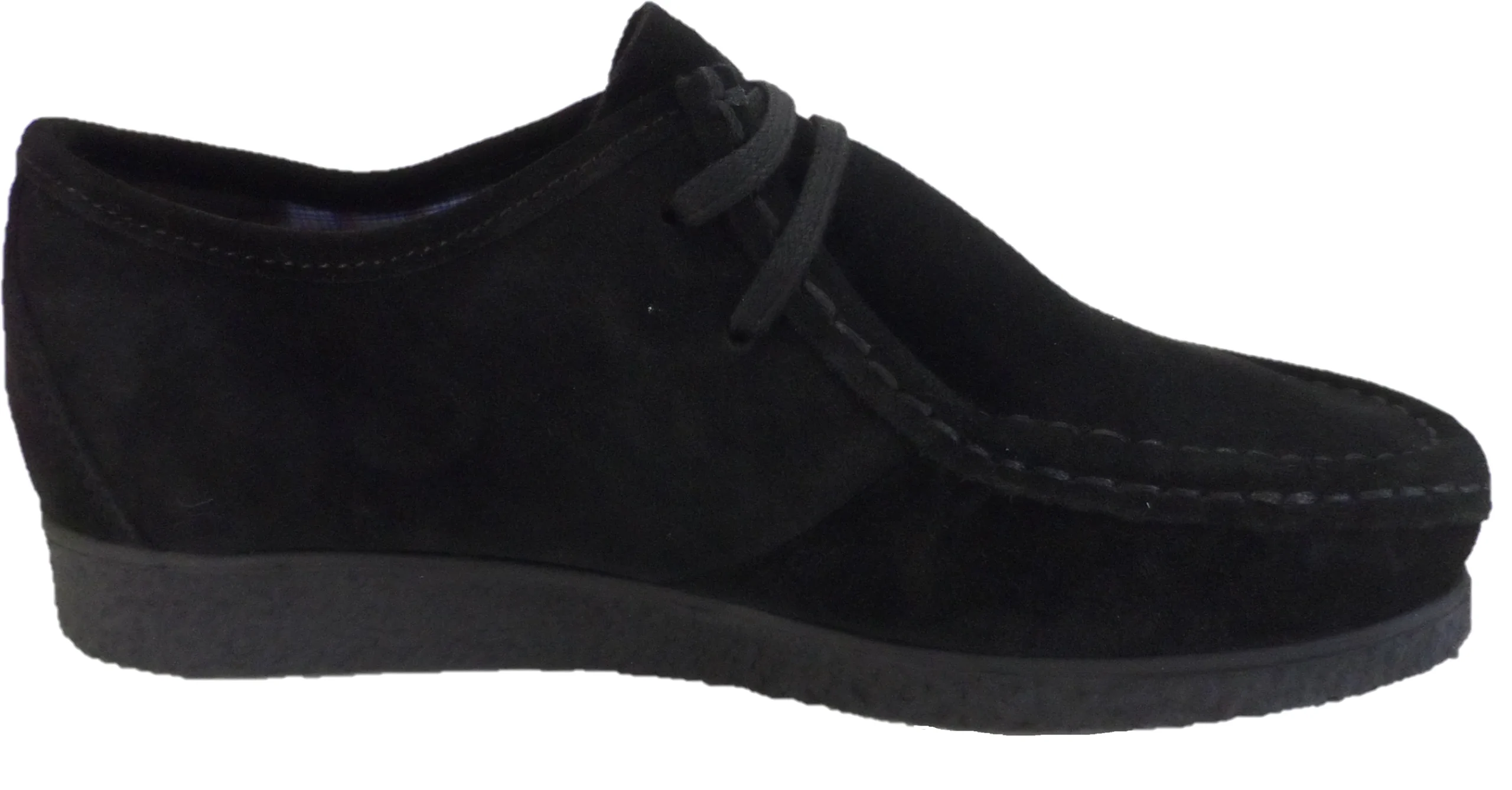 Roamers Mens Retro Black Walibee Style Real Suede Shoes - immagine 5