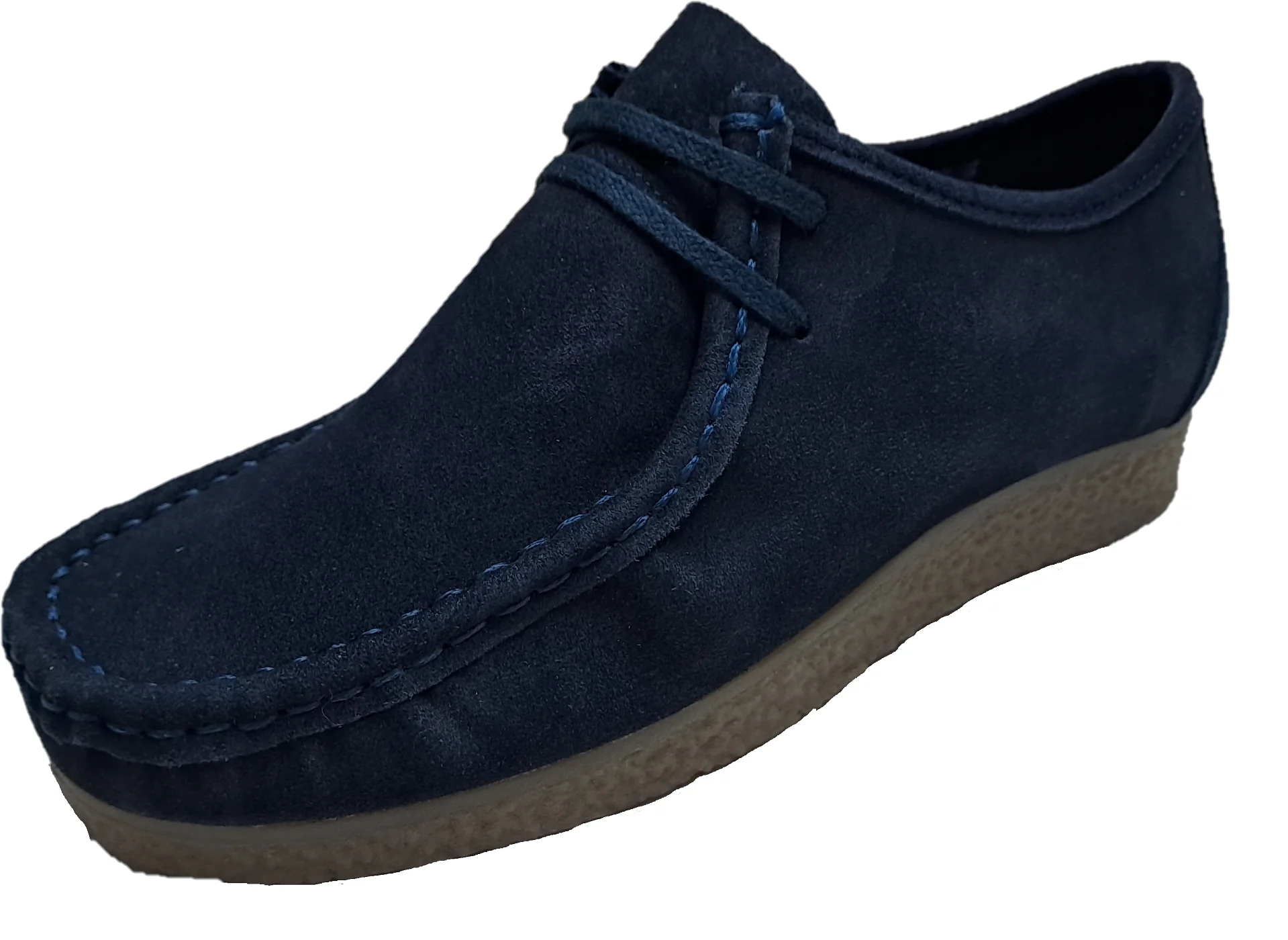 Roamers Mens Retro Navy Walibee Style Real Suede Shoes