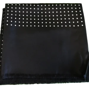 Mazeys Classic Retro Mod Mod Tassled Scarf Black Polka Dot