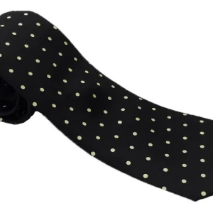 Mazeys Mens Mod Style Black Polka Dot Tie