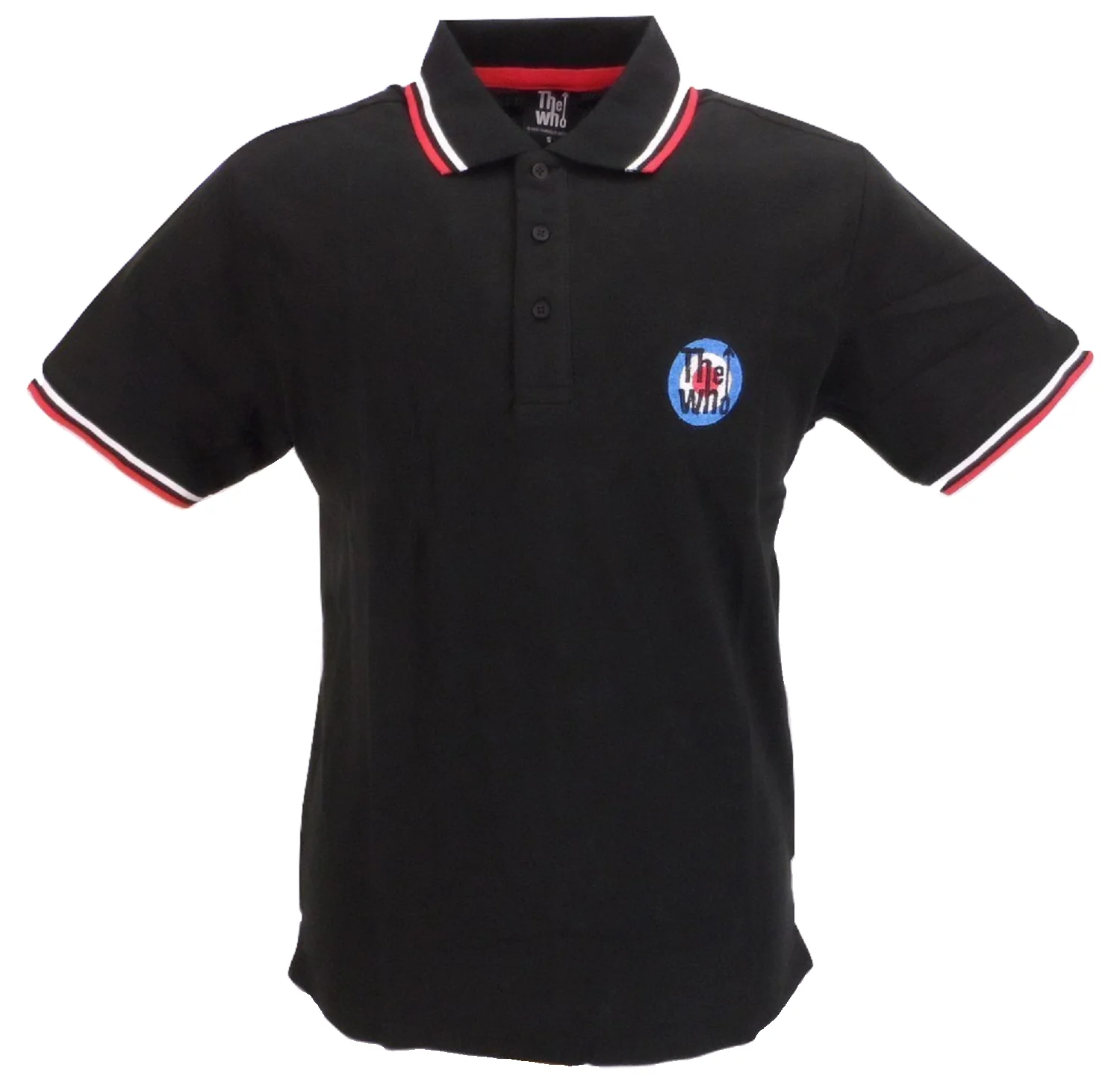 Mens Black The Who 100% Cotton Polo Shirt